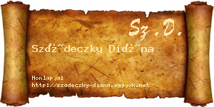 Szádeczky Diána névjegykártya