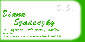 diana szadeczky business card